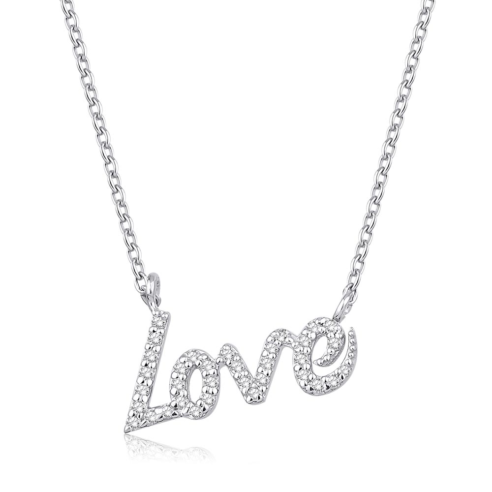 0.15 Karat Pırlanta Love Kolye
