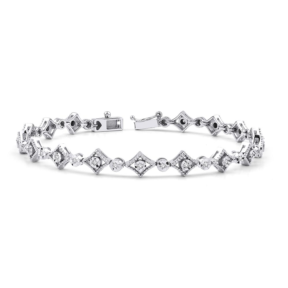 Fantezi Bileklikler 0.25 Karat Pırlanta Fantezi Bileklik (8 ayar 9.02Gr Altın)