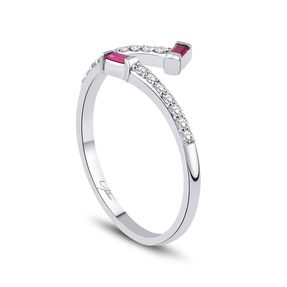 Yakut Yüzükler 0.25 Karat Pırlanta Yakut Yüzük (8 ayar 1.2Gr Altın)