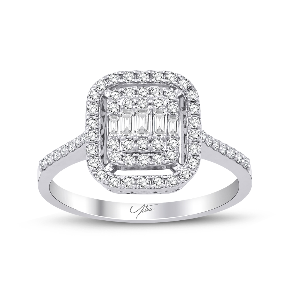 0.50 Karat Baget Pırlanta Yüzük (8 ayar 2.3Gr Altın)