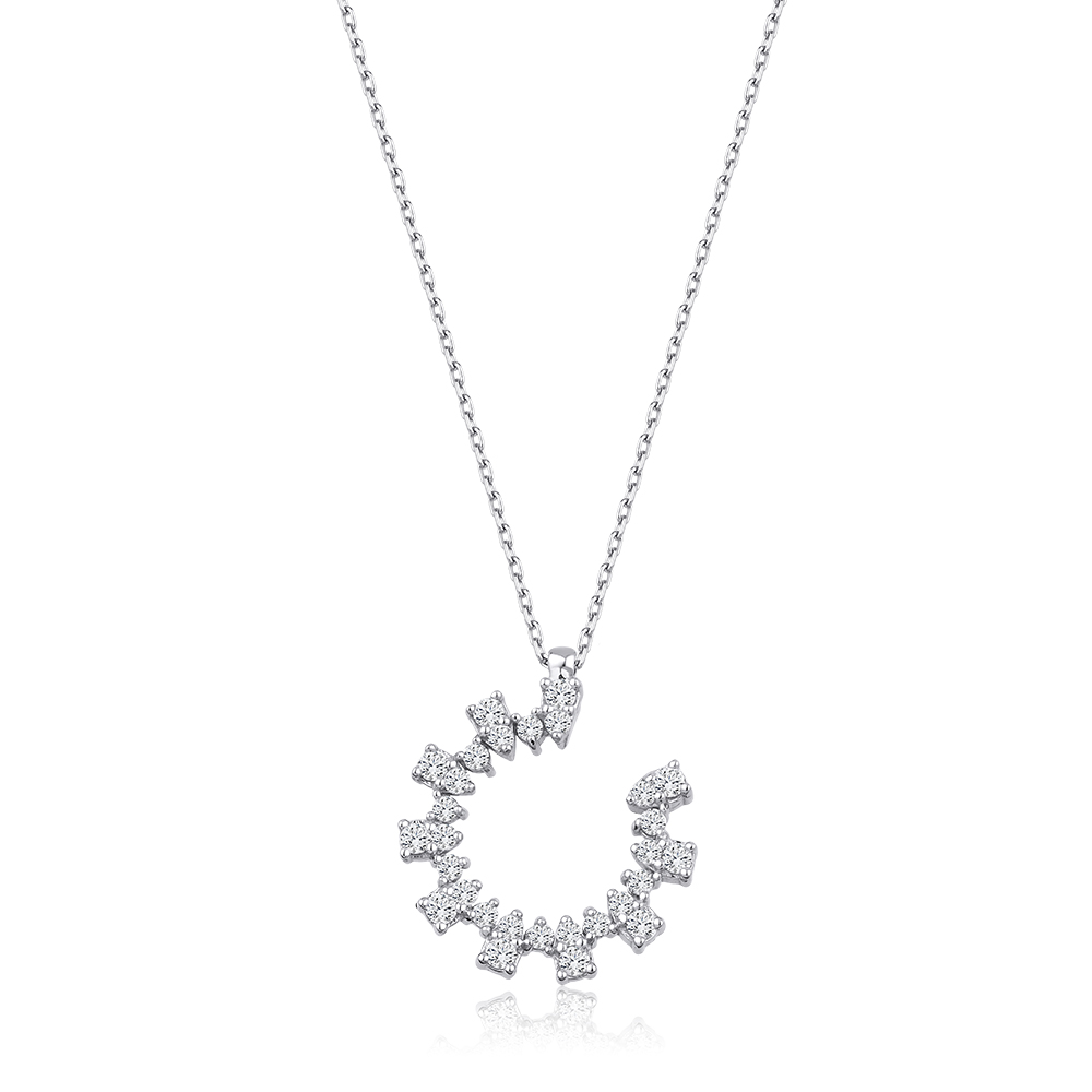 Fantazi Kolyeler 0.60 Karat Pırlanta Fantezi Kolye (14 ayar 3.3Gr Altın)