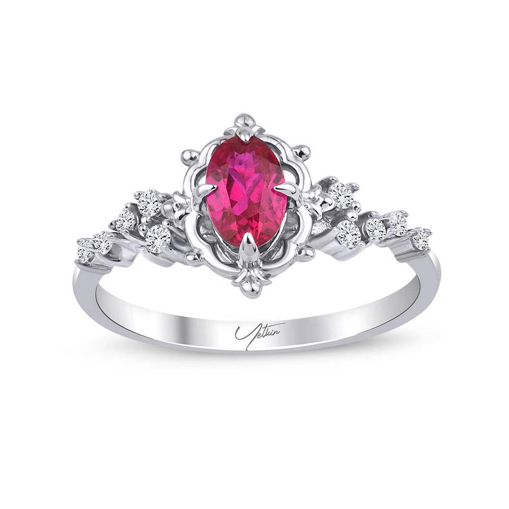 0.70 Karat Yakut Pırlanta Yüzük (8 ayar 1.8Gr Altın)