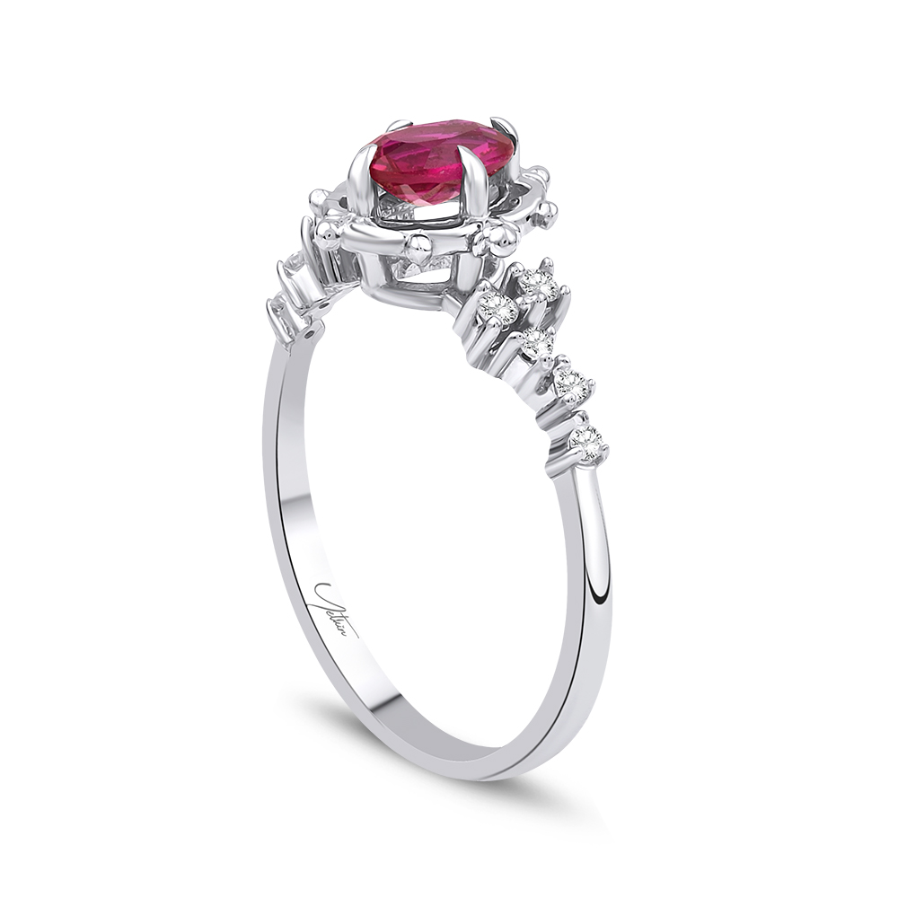 0.70 Karat Yakut Pırlanta Yüzük (8 ayar 1.8Gr Altın)