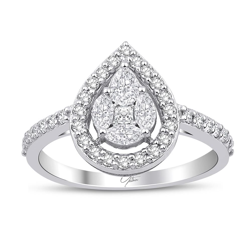 1.00 Karat Pırlanta Fantezi Yüzük (14 ayar 3Gr altin)