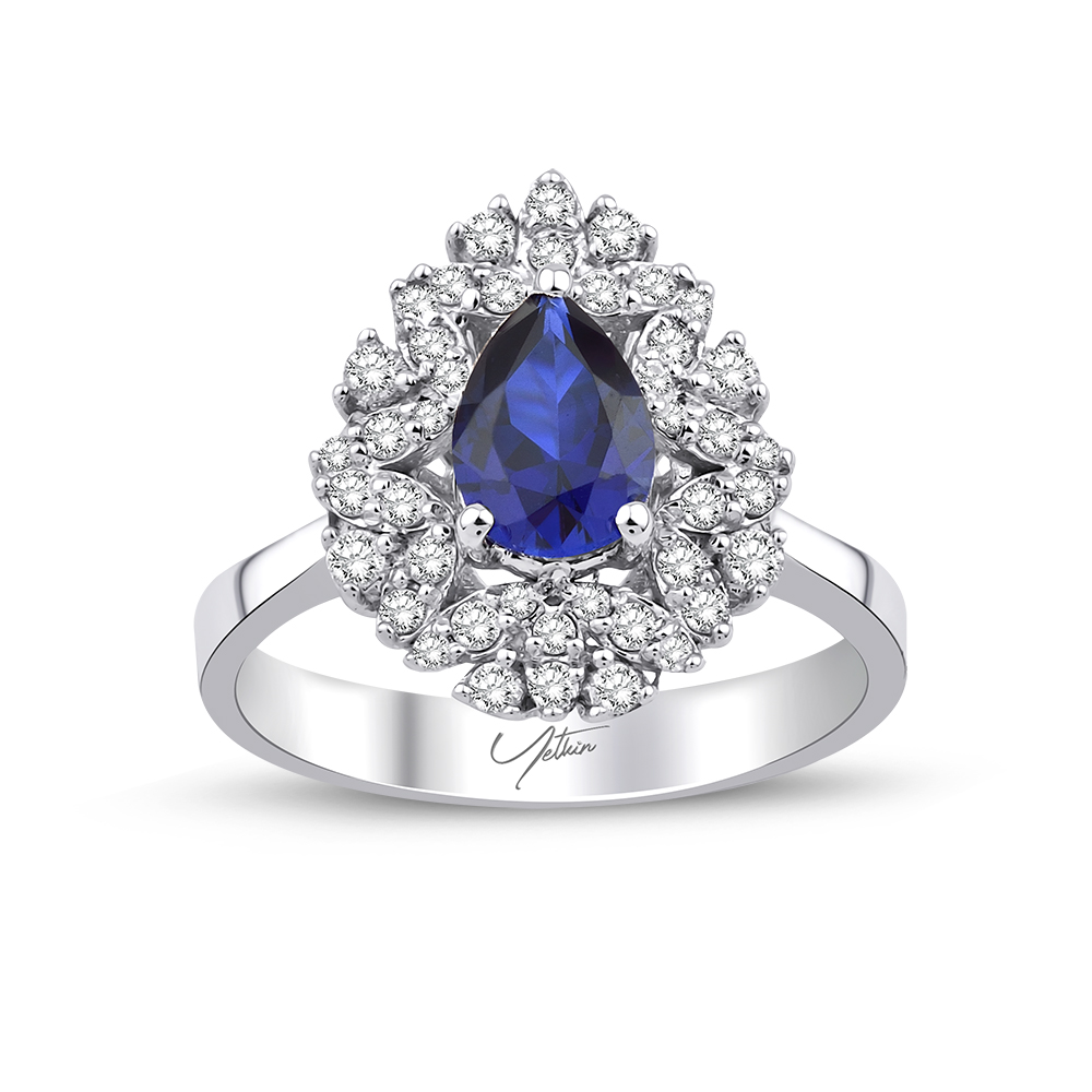 1.20 Karat Pırlanta Safir Yüzük