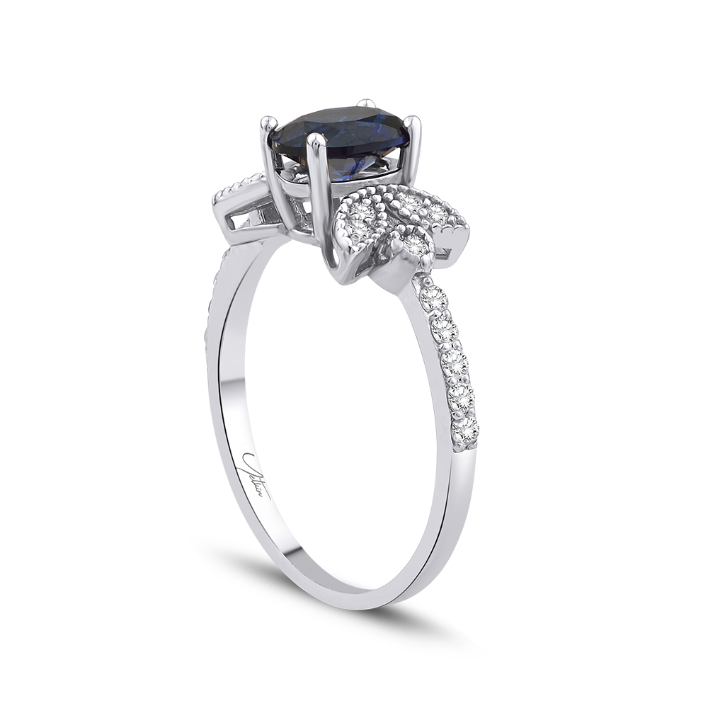 1.20 Karat Safir Pırlanta Yüzük (8 ayar 1.85Gr Altın)