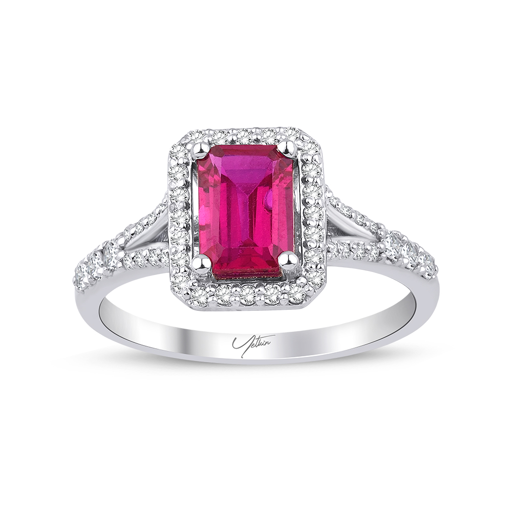 1.40 Karat Yakut Pırlanta Yüzük (8 ayar 2.5Gr Altın)