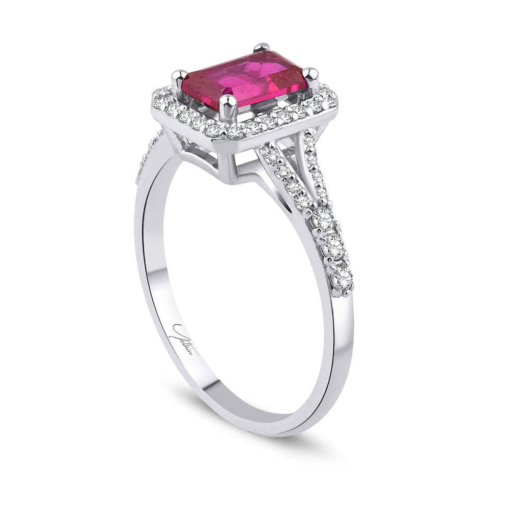 1.40 Karat Yakut Pırlanta Yüzük (8 ayar 2.5Gr Altın)