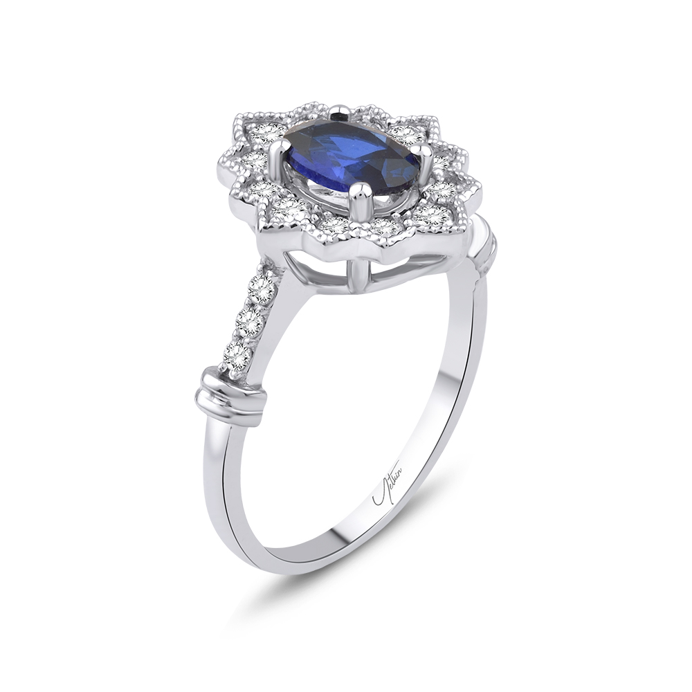 1.45 Karat Safir Pırlanta Yüzük (8 ayar 2.65Gr Altın)