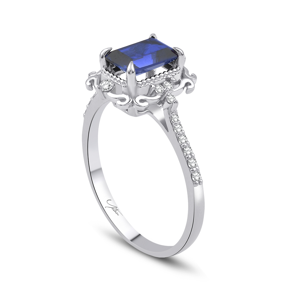 1.52 Karat Safir Pırlanta Yüzük (8 ayar 2.1Gr Altın)