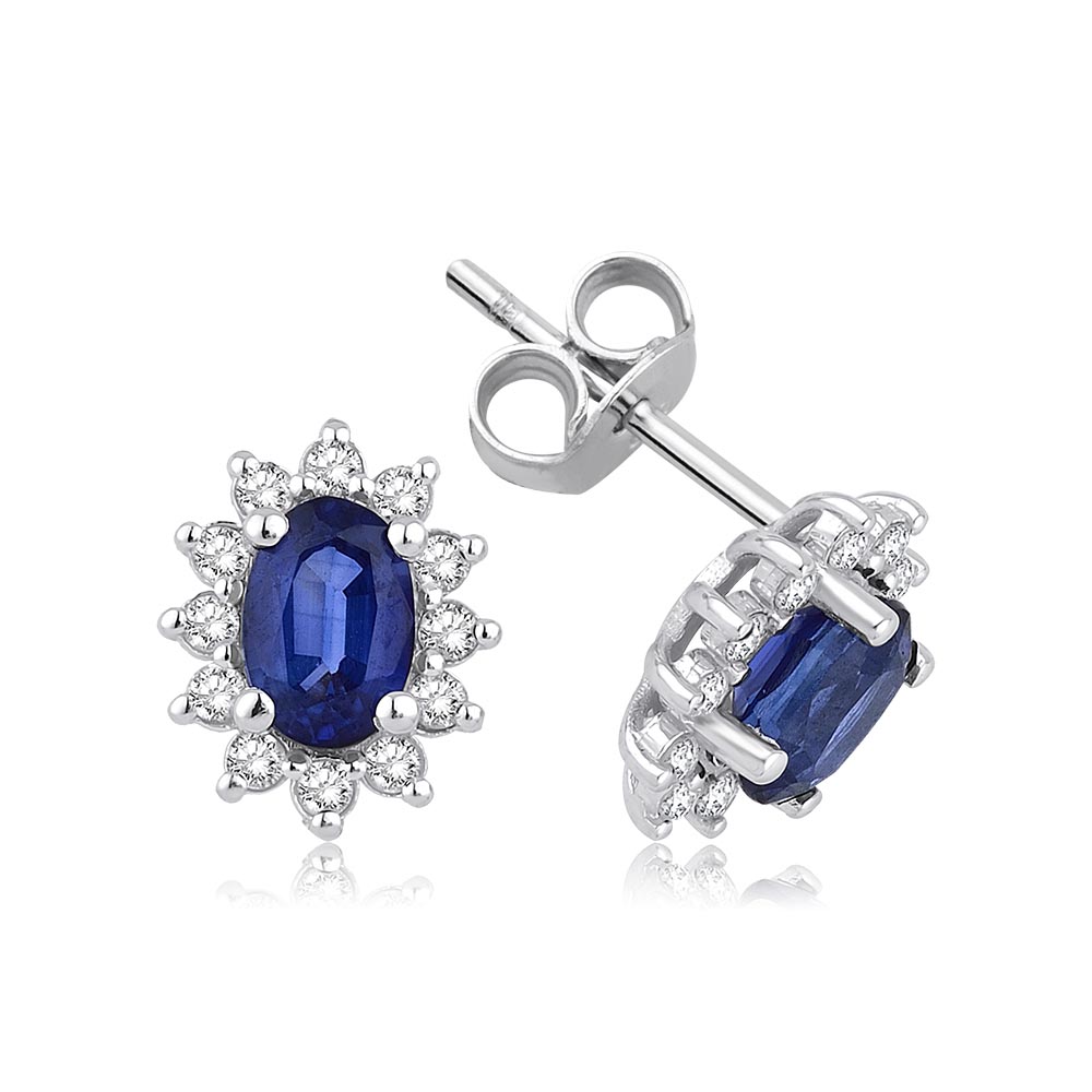 3.00 Karat Safir Pırlanta Set (8 ayar 4.73Gr Altın)