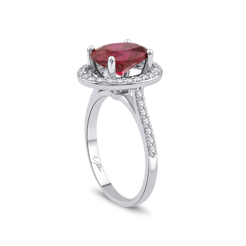 3.40 Karat Pırlanta Yakut Yüzük (8 ayar 3.5Gr Altın)