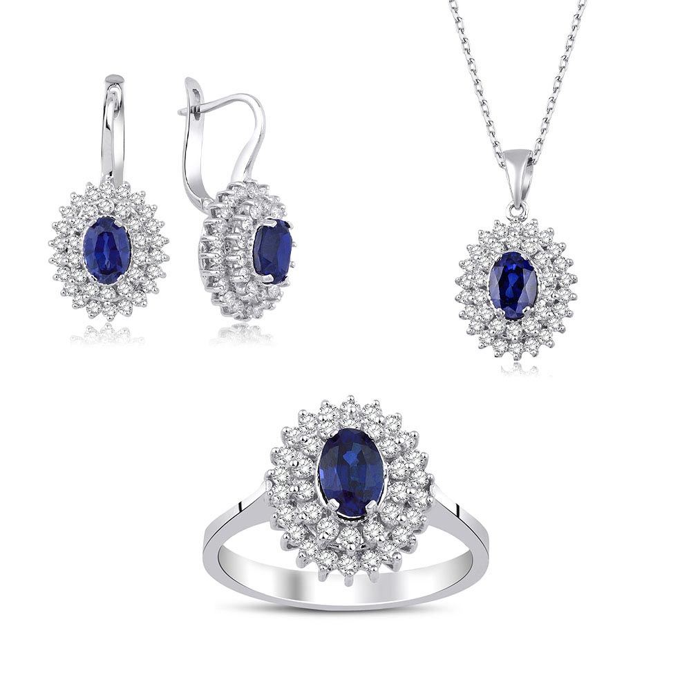4.94 Karat Safir Pırlanta Set