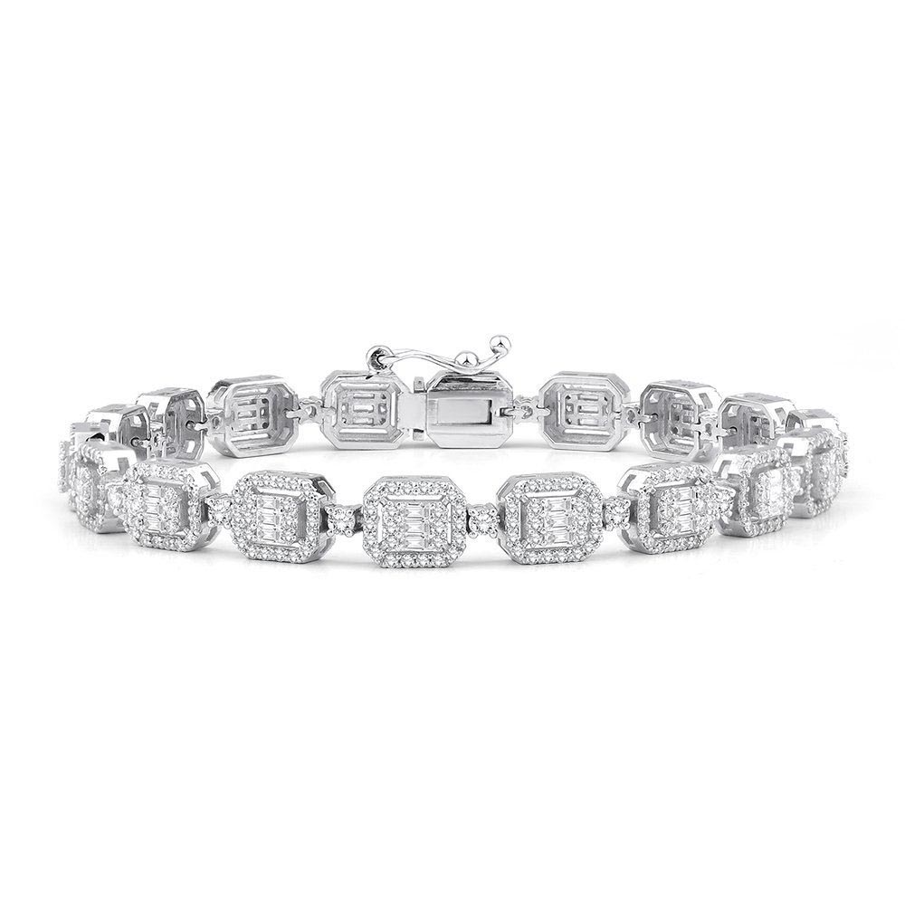 SuYolu Bileklikler 4.25 Karat Baget SuYolu Pırlanta Bileklik (14 ayar 16Gr Altın)