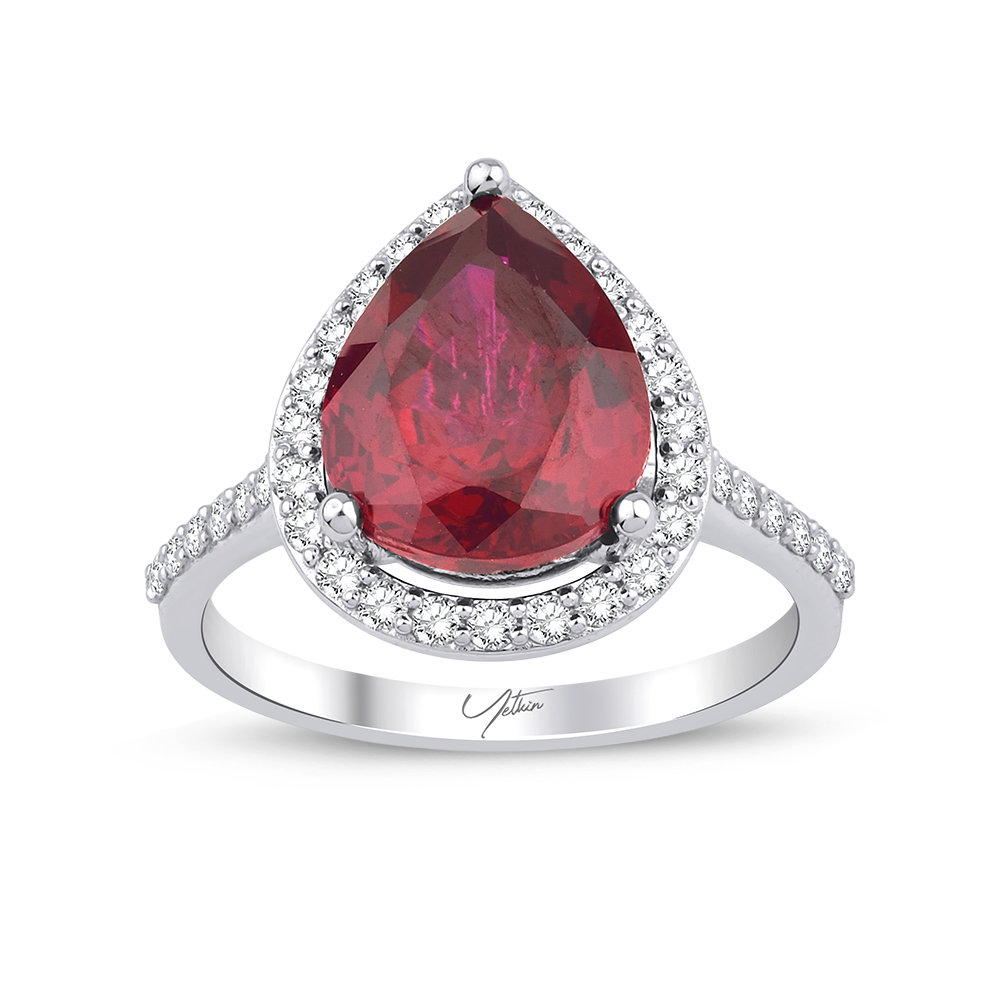 5.00 Karat Pırlanta Yakut Yüzük (8 ayar 3.7Gr Altın)