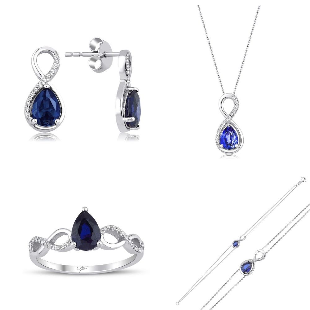 5.10 Karat Safir Pırlanta Set