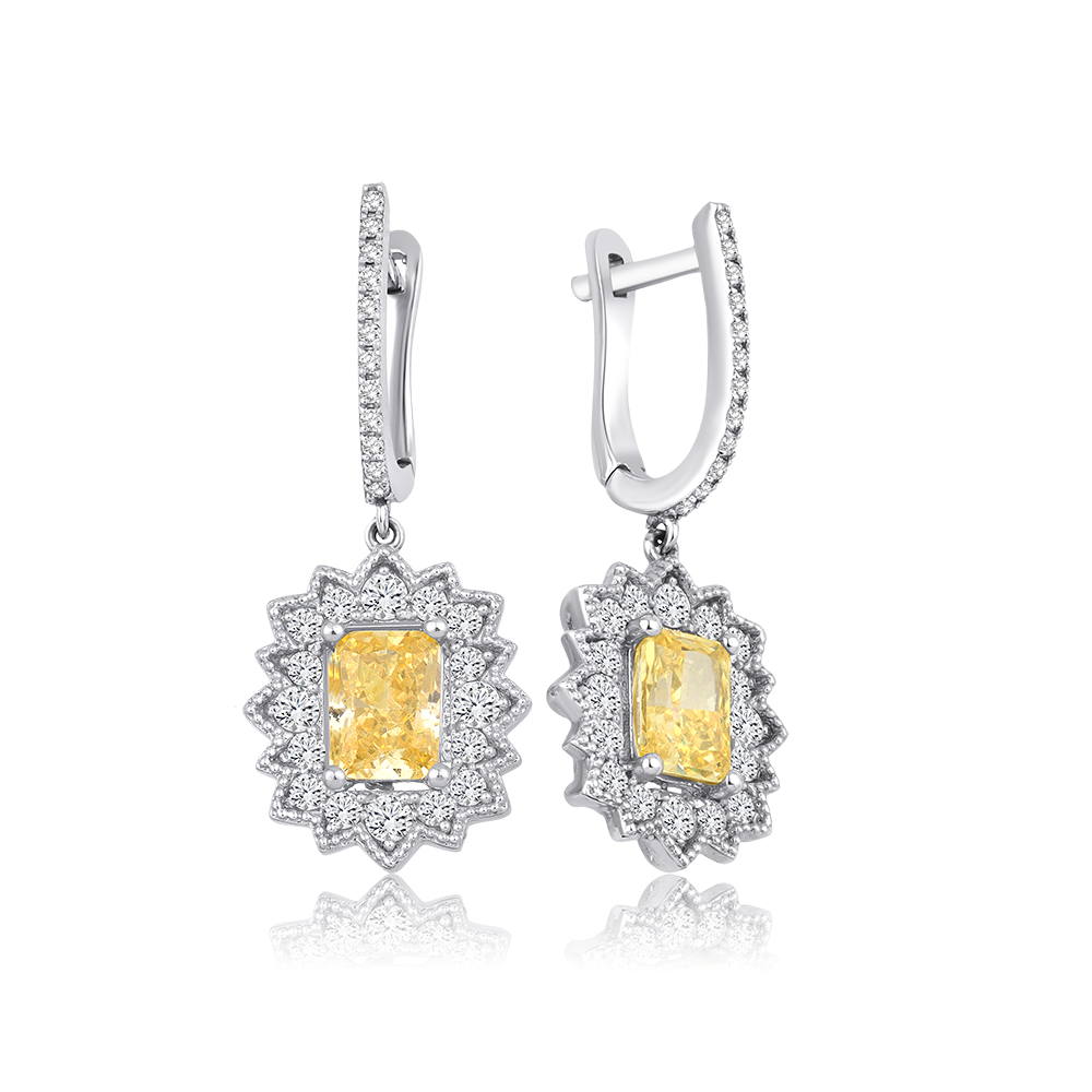 5.40 Karat Fancy Yellow Pırlanta Küpe (8 ayar 5.1Gr )