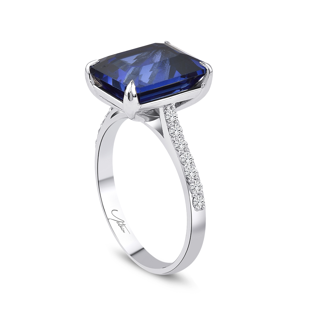 6.90 Karat Pırlanta Safir Yüzük (8 ayar 4.1Gr Altın)