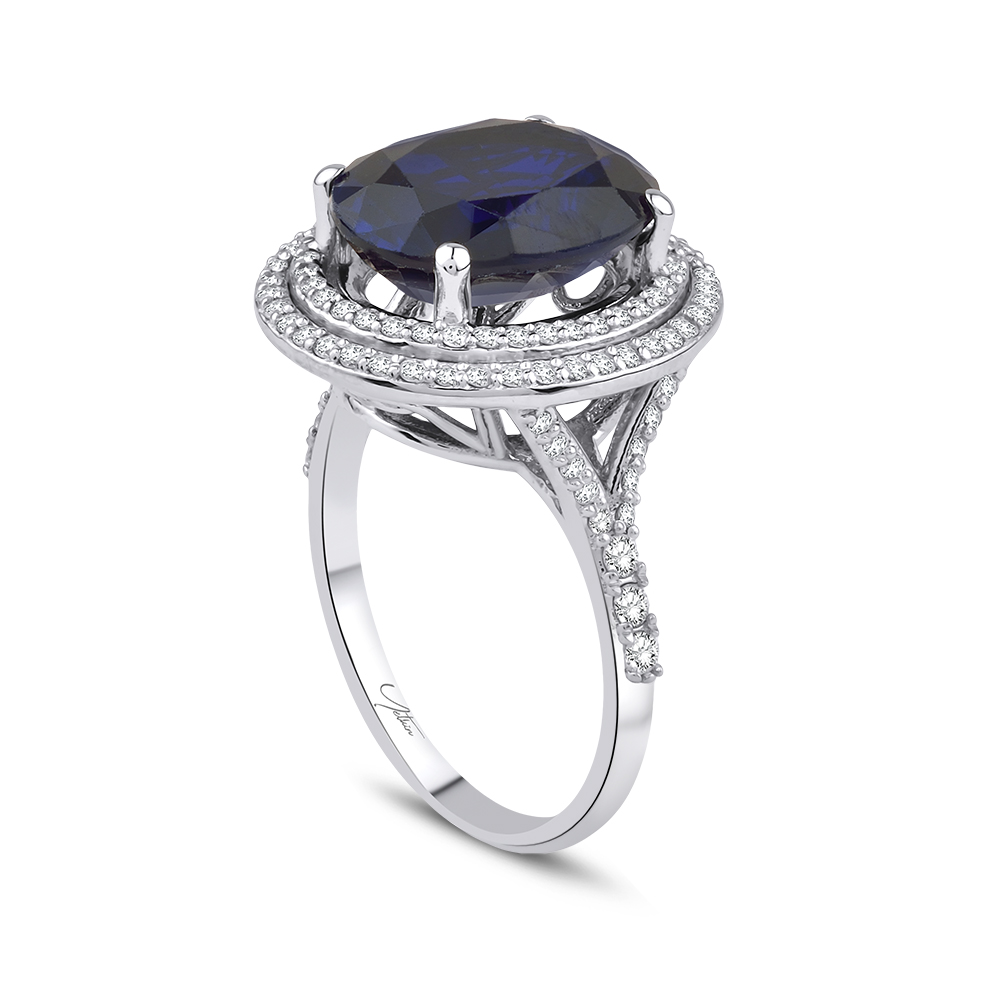 7.50 Karat Pırlanta Safir Yüzük (8 ayar 5.3Gr 0)