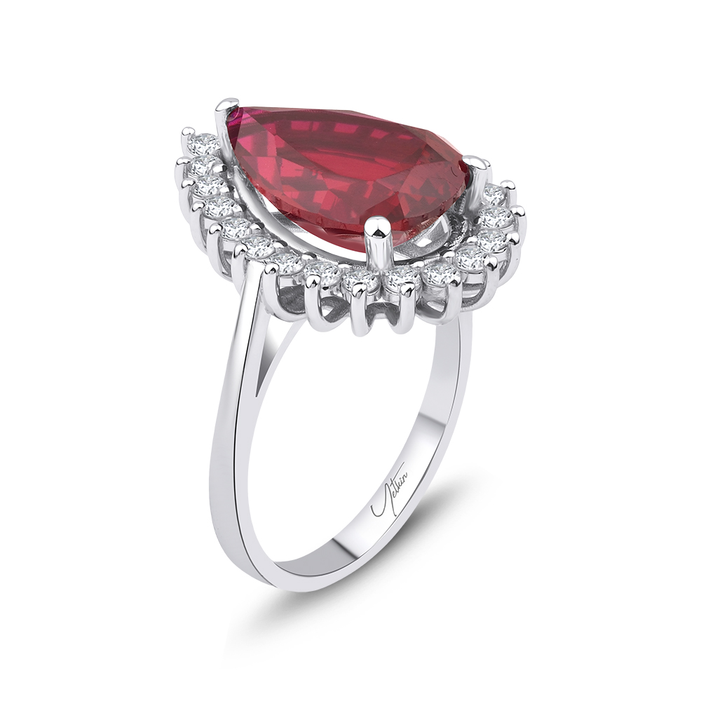 Yakut Yüzükler 7.50 Karat Pırlanta Yakut Yüzük (14 ayar 4.75Gr Altın)