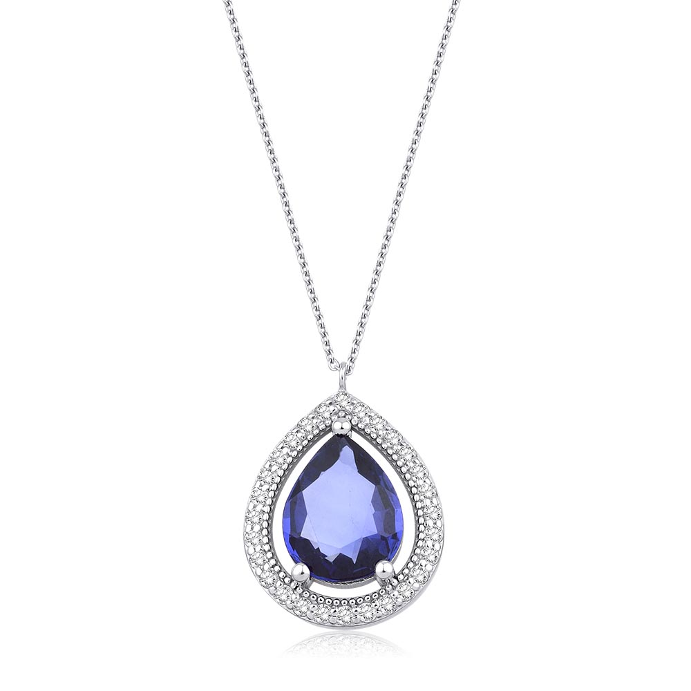 2.80 Karat Pırlanta Safir Kolye