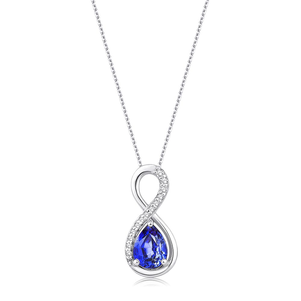 1.20 Karat Pırlanta Safir Kolye